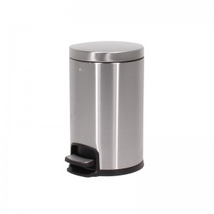 不銹鋼圓形腳踏垃圾桶